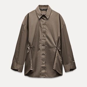 Khaki Button Down Shirt for Women